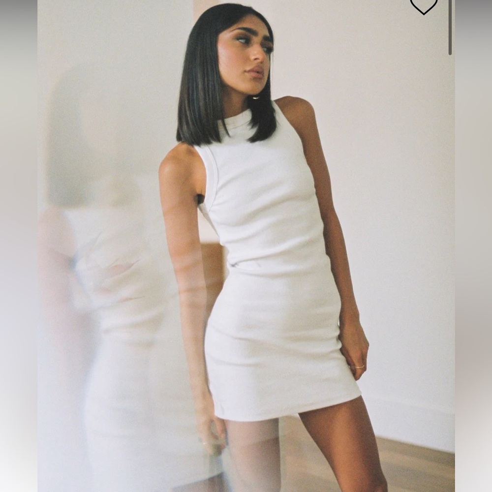 Princess Polly White Classic Tank Dress, US 8/AU 12, NWT